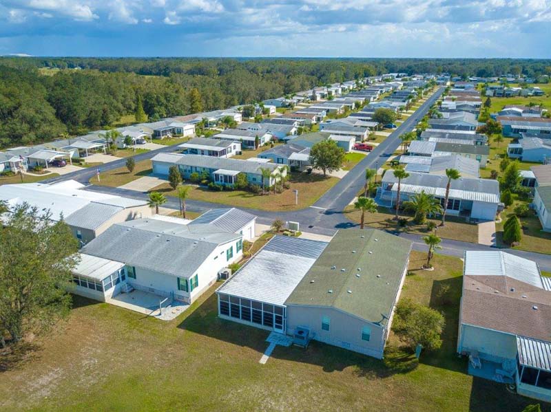 Bird's eye view of housing section of Southport Springs