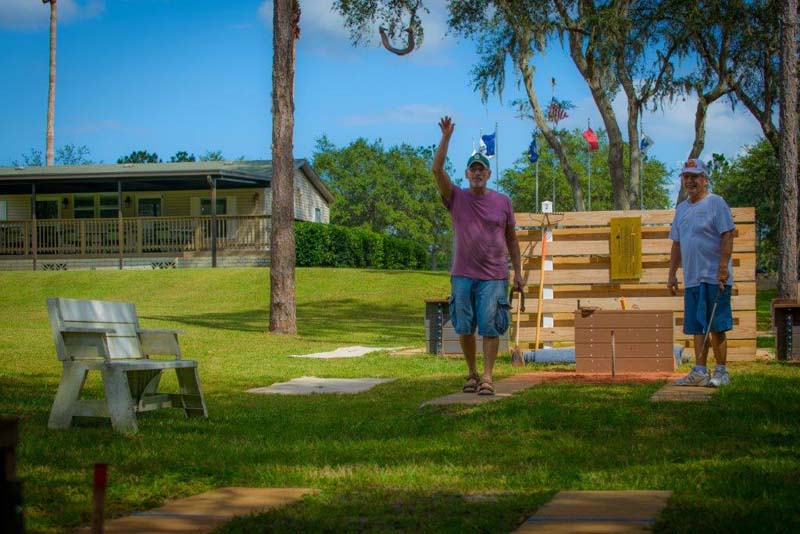 Golfers playing on golf course